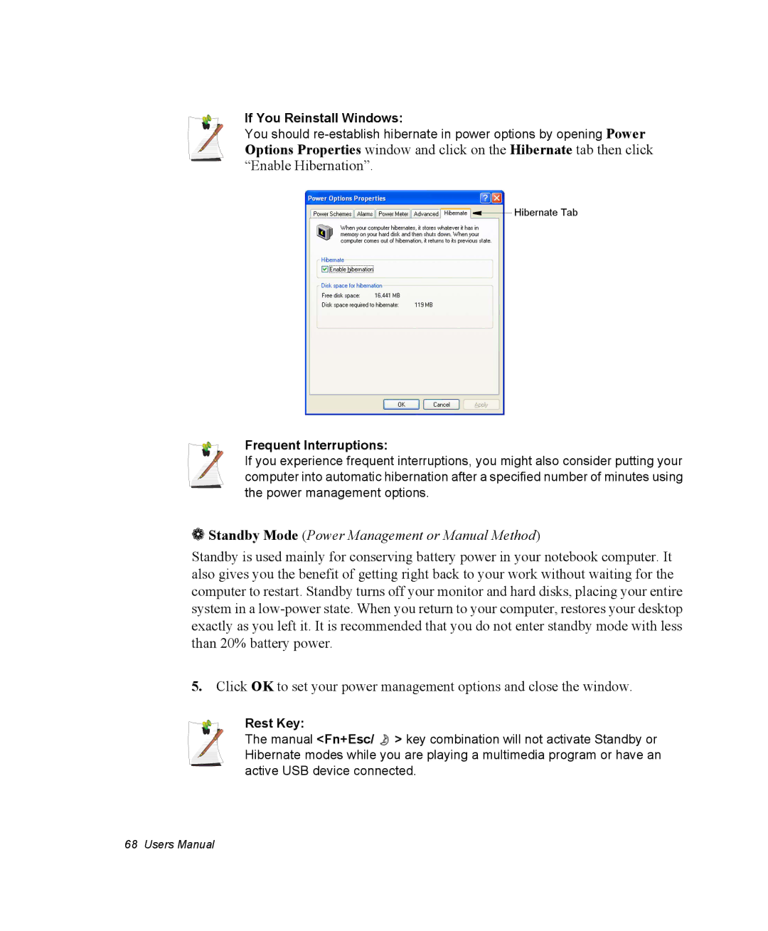 Samsung NP30RP4W4G/SEF, NP30RP54C2/SEG, NP30RH2GHQ/SHK manual If You Reinstall Windows, Frequent Interruptions, Rest Key 