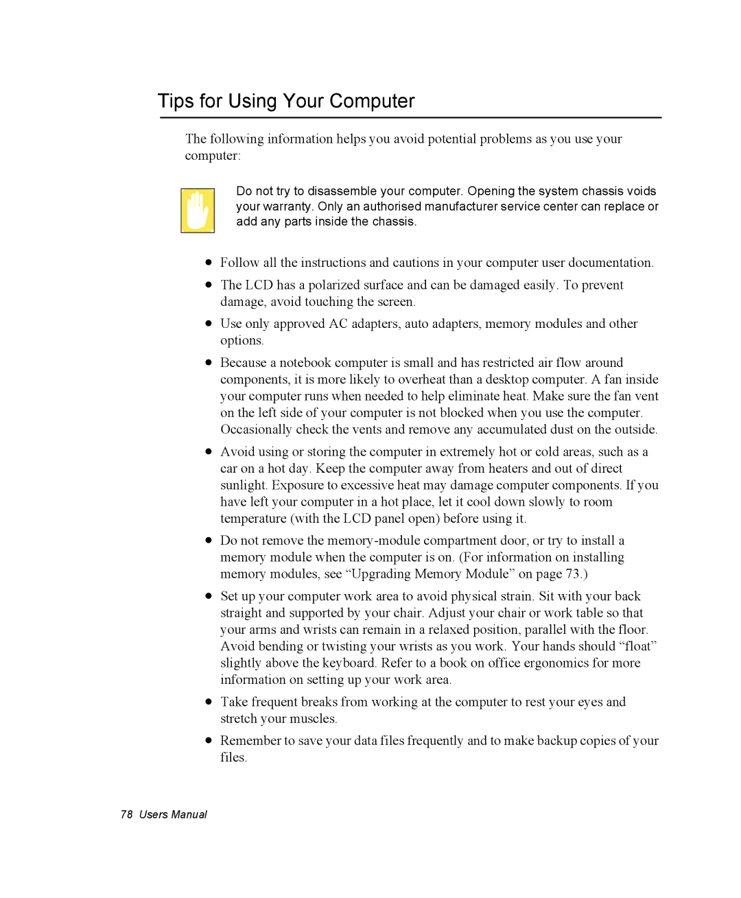 Samsung NP30PRC001/SES, NP30RP54C2/SEG, NP30RH2GHQ/SHK, NP30RH1850/CHN, NP30RP0EAU/SIL manual Tips for Using Your Computer 