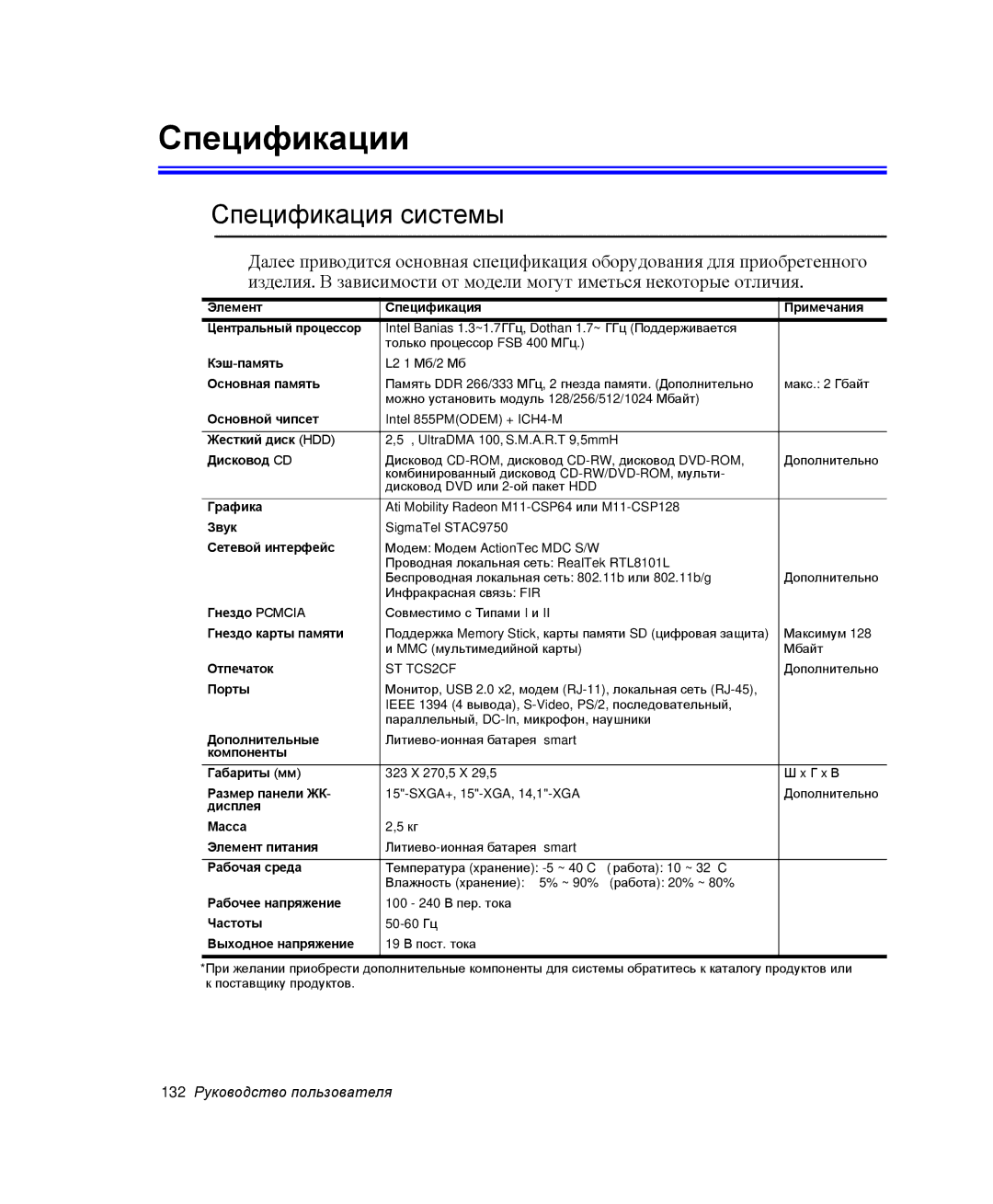 Samsung NP35PRC000/SEG, NP35RP06EC/SEK, NP35TP0F5S/SEK, NP35PRC000/SER, NP35RH04EL/SEK Спецификации, Спецификация системы 