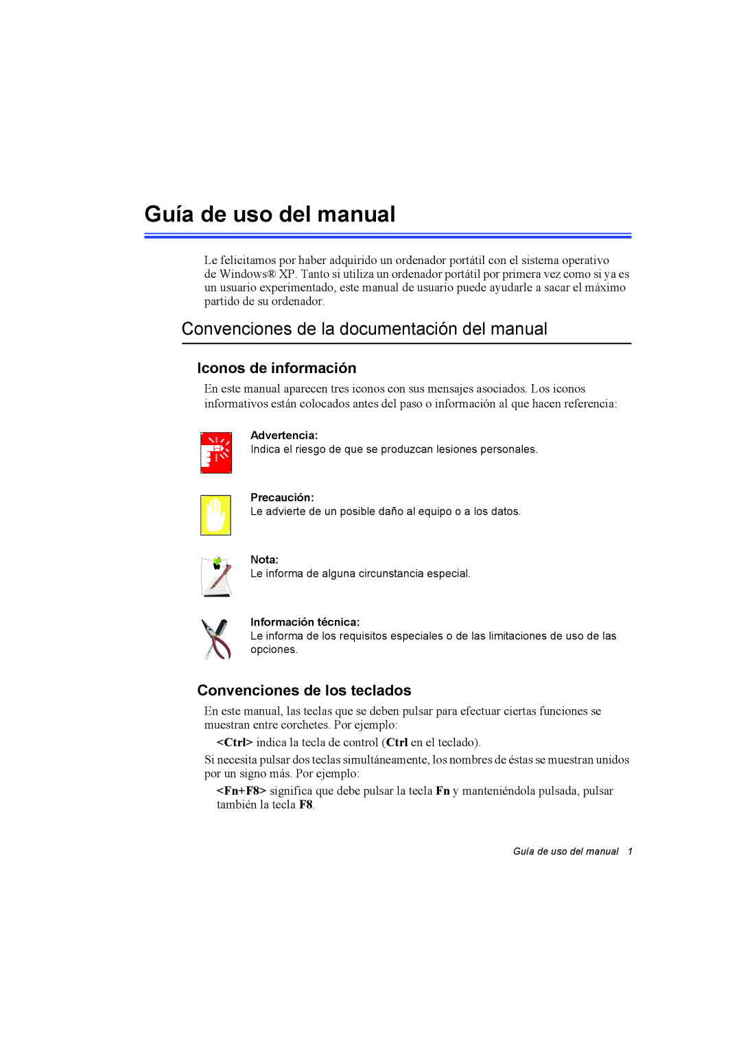 Samsung NP35PRC000/SES Guía de uso del manual, Convenciones de la documentación del manual, Iconos de información 