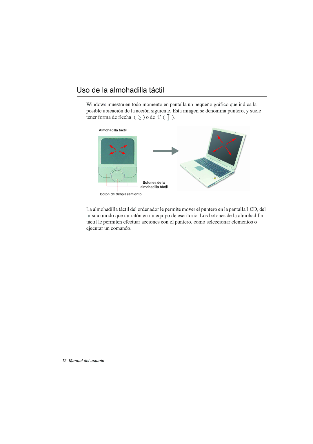 Samsung NP35RP05S4/SES, NP35PRT001/SEP, NP35PRC000/SES manual Uso de la almohadilla táctil 