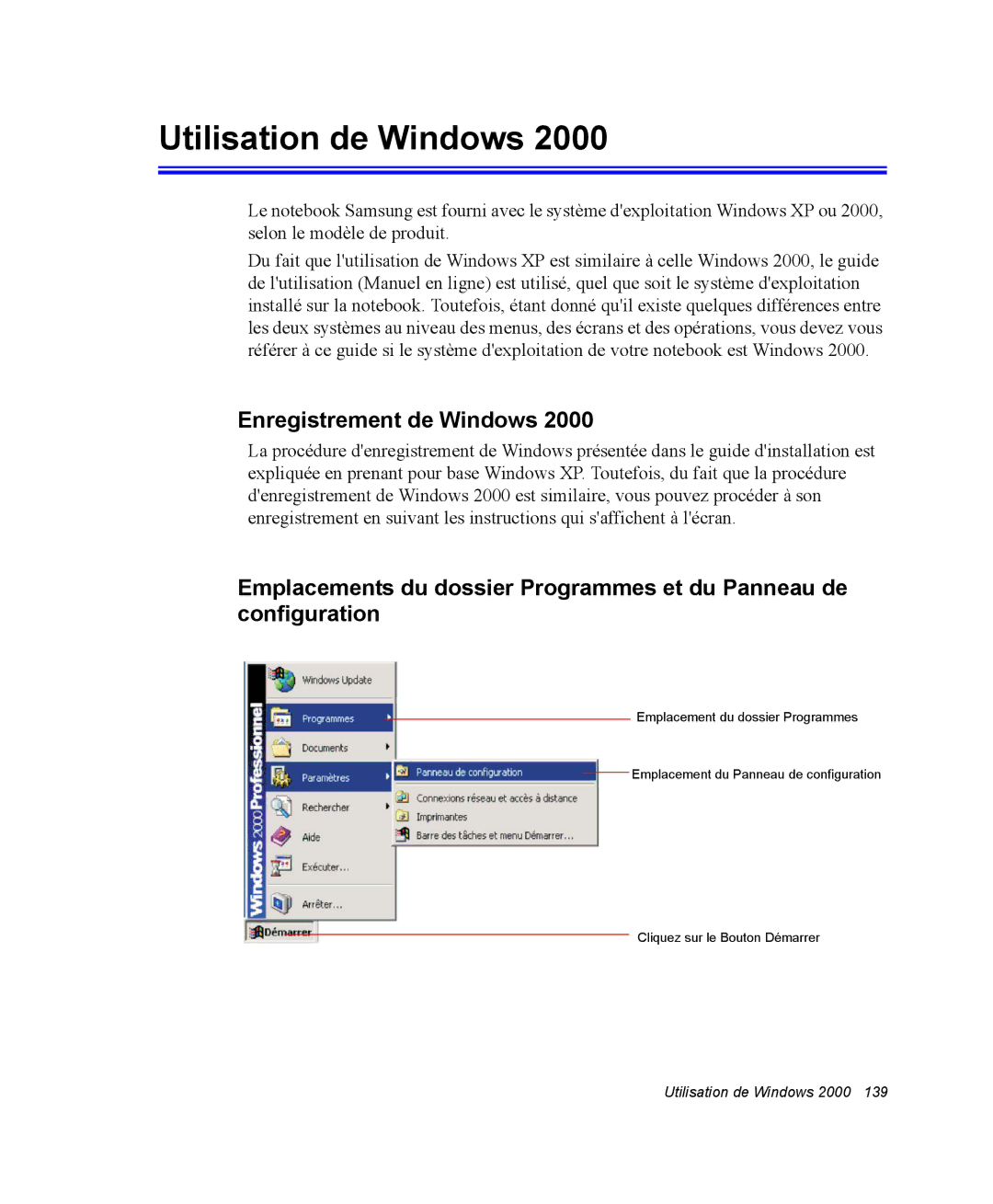 Samsung NP35PRT001/SEF, NP35TP0DUJ/SEF, NP35RP05S4/SEF, NP35PRT000/SEF Utilisation de Windows, Enregistrement de Windows 