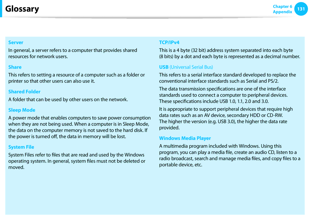 Samsung NP940X3G-K03AT, NP470R5E-X01DE Server, Shared Folder, Sleep Mode, System File, TCP/IPv4, Windows Media Player 