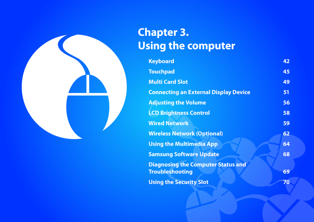 Samsung NP510R5EA01UB manual Chapter Using the computer 