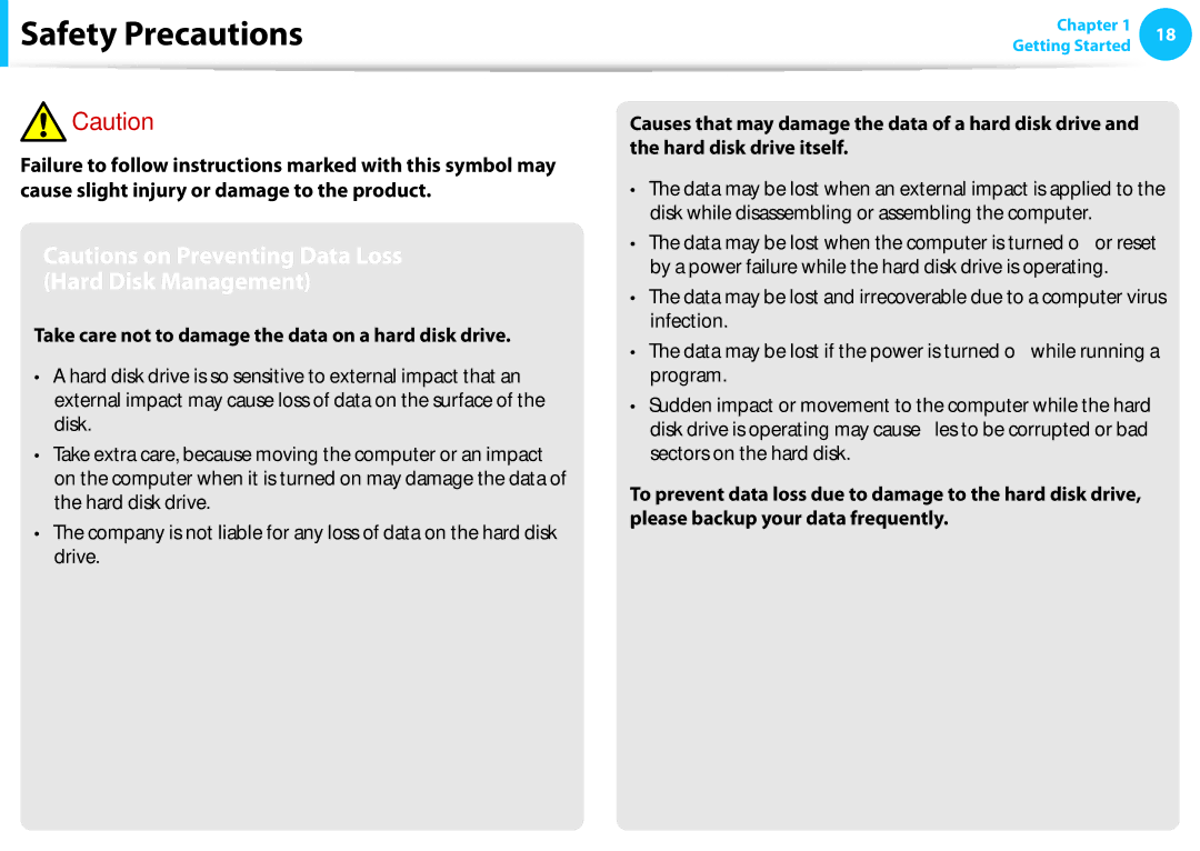 Samsung NP540U3C-A01US manual Safety Precautions 