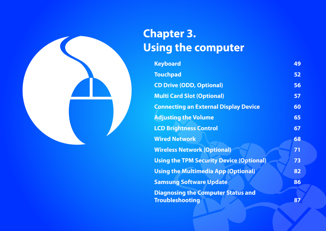 Samsung NP540U3C-A01US manual Chapter Using the computer 