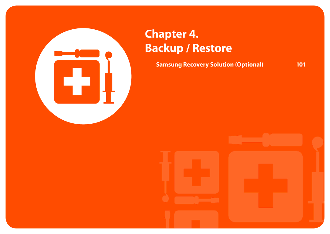 Samsung NP600B4CA01US appendix Chapter Backup / Restore 