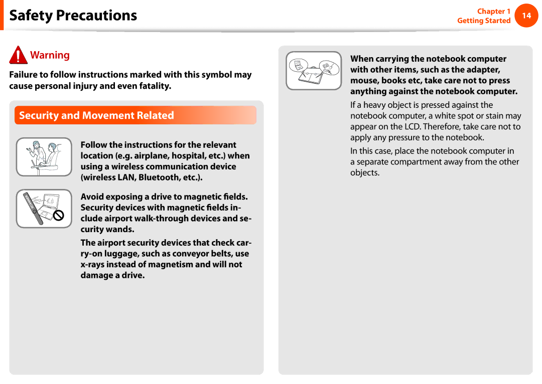 Samsung NP600B4CA01US appendix Security and Movement Related 