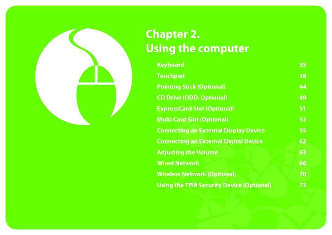 Samsung NP600B4CA01US appendix Chapter Using the computer 