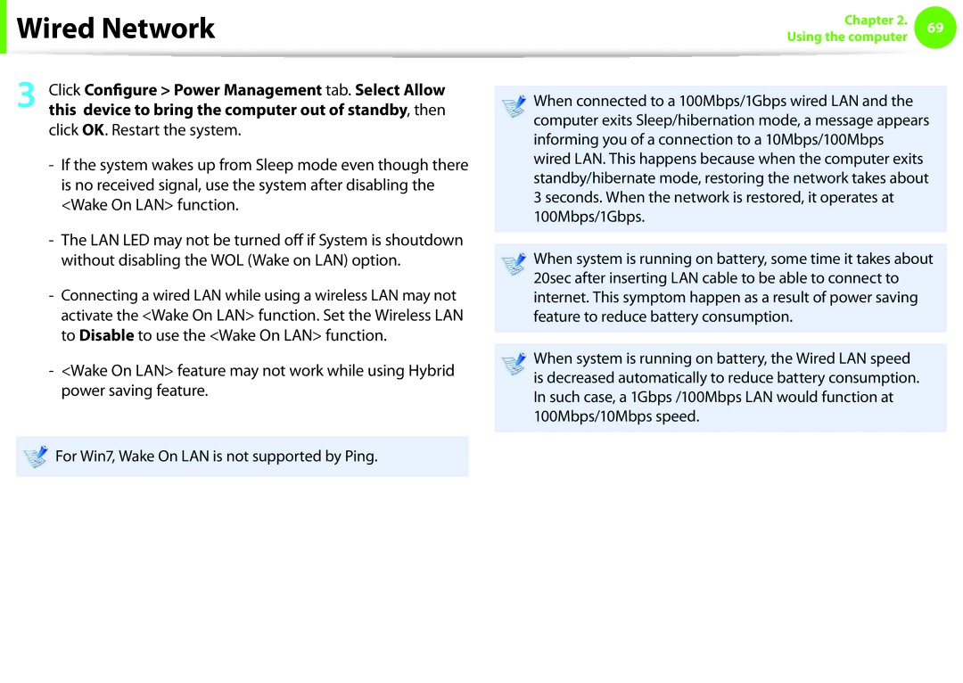 Samsung NP600B4CA01US appendix Wired Network 