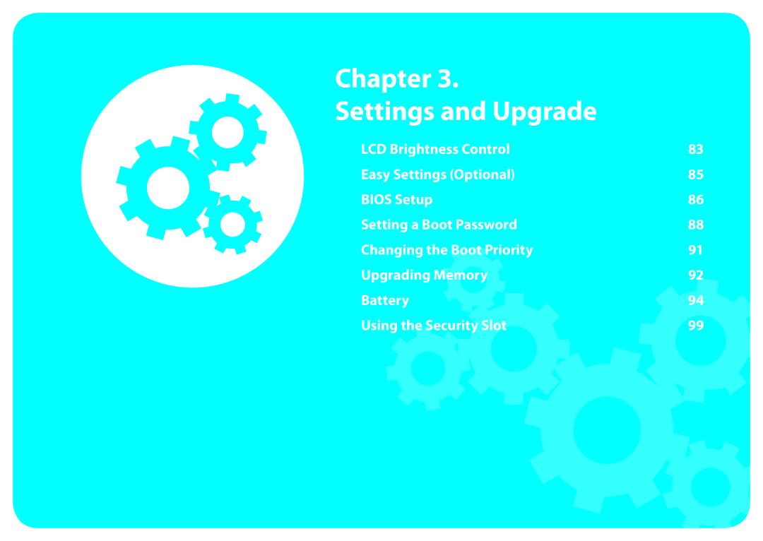 Samsung NP600B4CA01US appendix Chapter Settings and Upgrade 