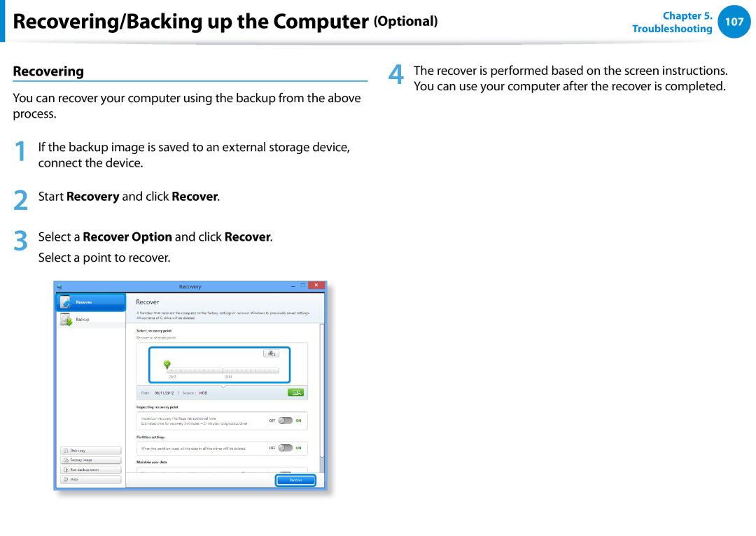 Samsung NP680Z5EX01US manual Recovering 