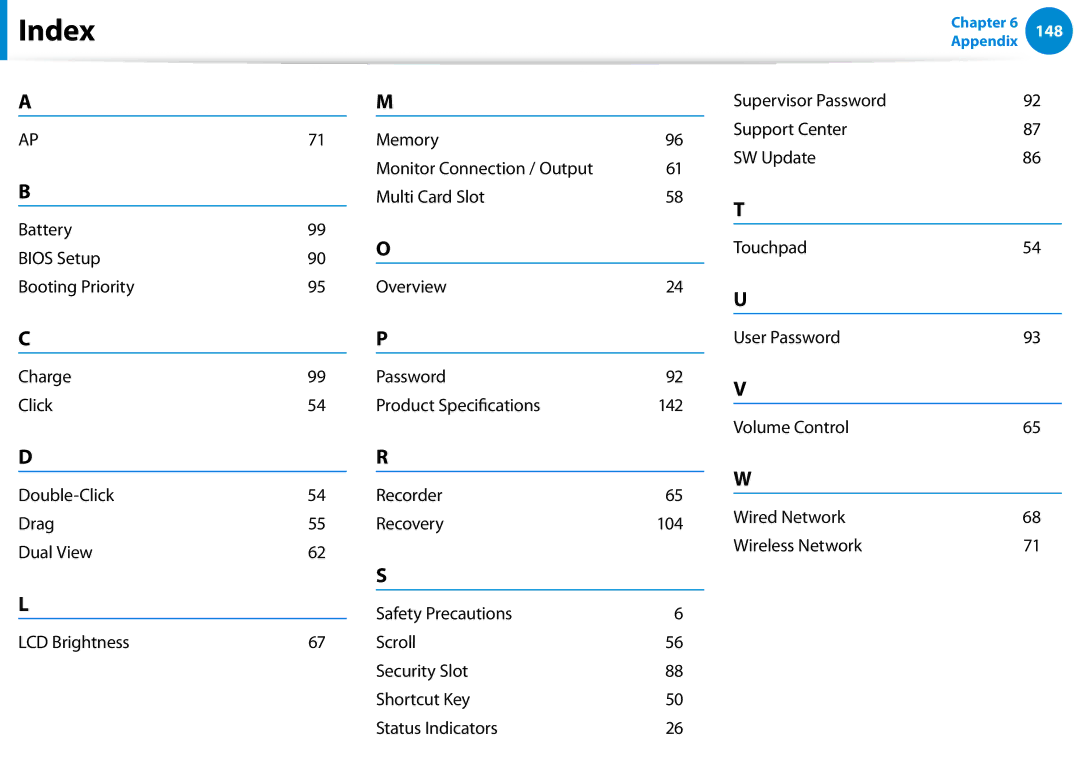 Samsung NP680Z5EX01US manual Index 