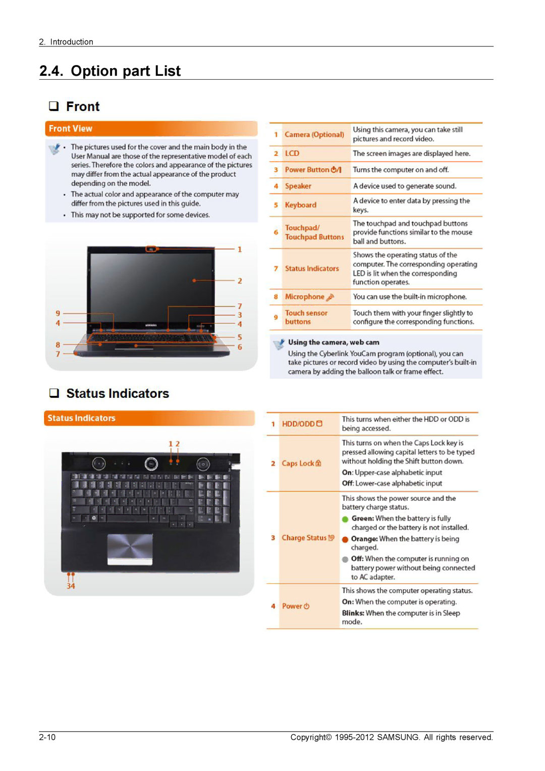 Samsung NP700G7CS02US, NP700G7C-T01US service manual Option part List 