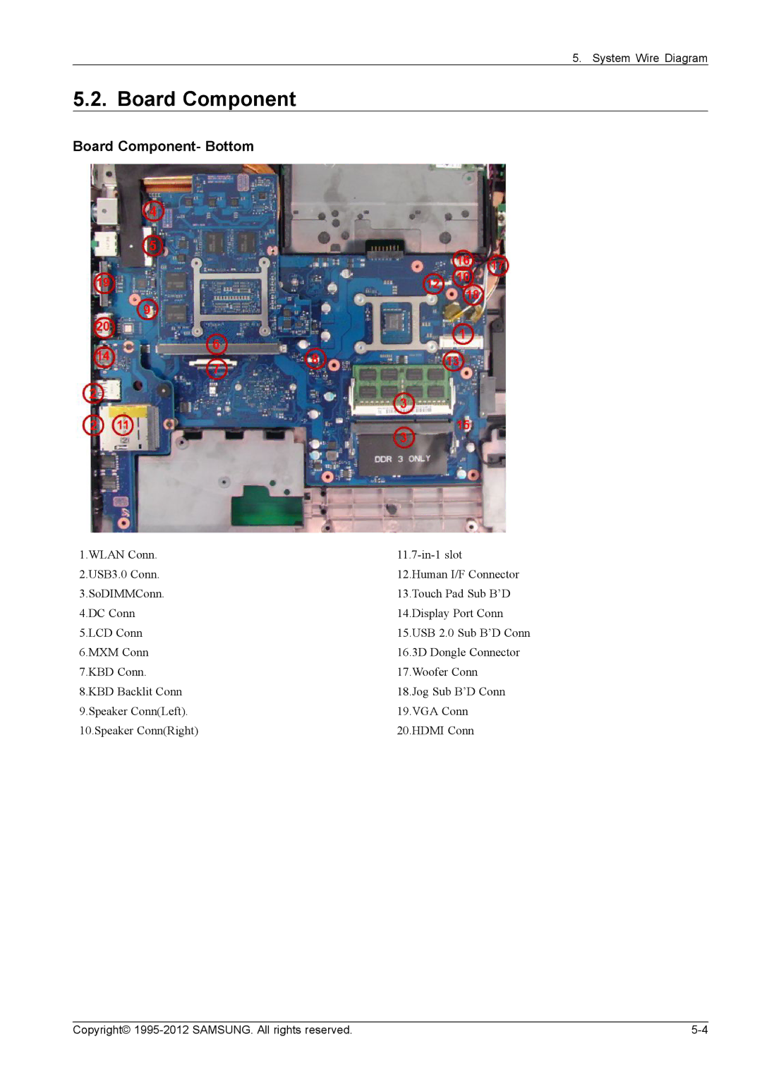 Samsung NP700G7C-T01US, NP700G7CS02US service manual Board Component- Bottom 