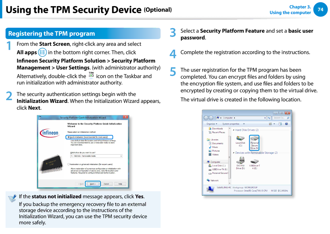 Samsung NP700Z5C-S04US Password, All apps, Bottom right corner. Then, click, Security authentication settings begin with 