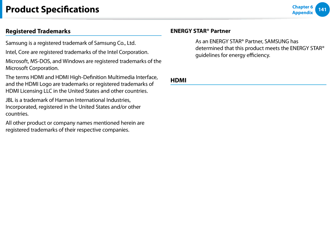 Samsung NP740U3EK02US, NP740U3EK01US, NP540U4E-K03US, NP540U4EK01US manual Registered Trademarks, Energy Star Partner 