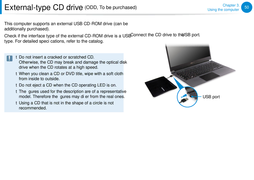 Samsung NP900X4C-K01US, NP900X3D-A02US, NP900X3CA02US External-type CD drive ODD, To be purchased, Additionally purchased 