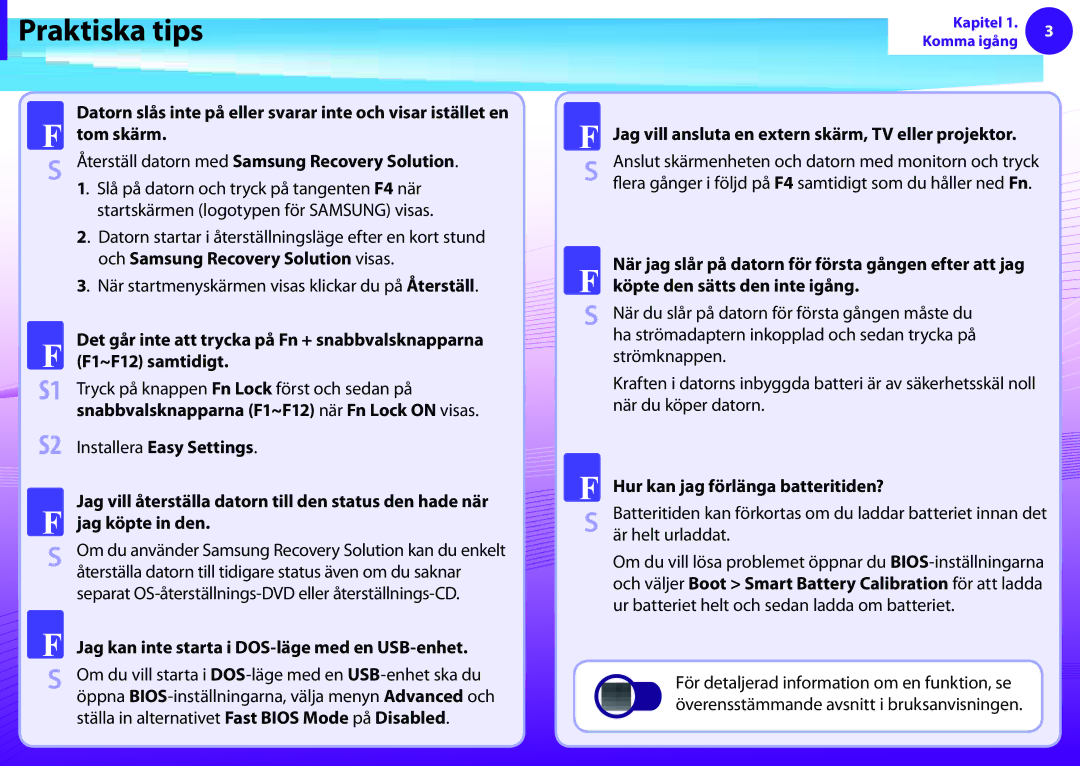 Samsung NP900X4C-A01SE Tom skärm, Återställ datorn med Samsung Recovery Solution, Och Samsung Recovery Solution visas 