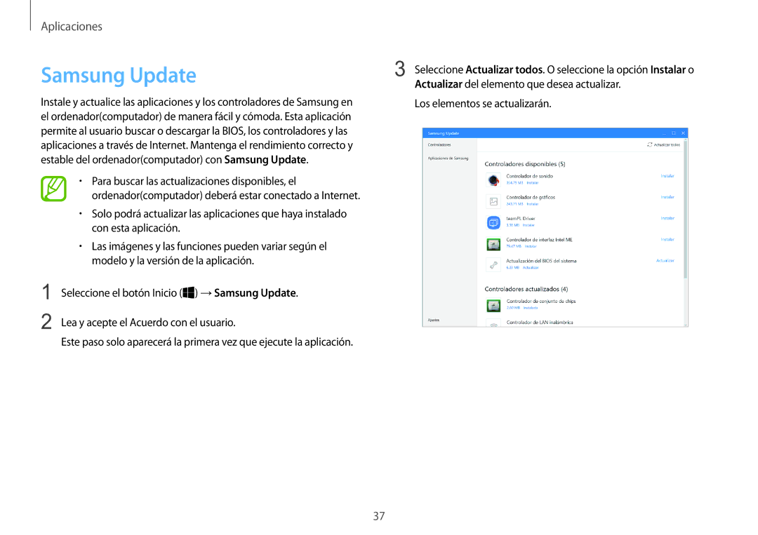 Samsung NP900X3H-S03TR manual Samsung Update 