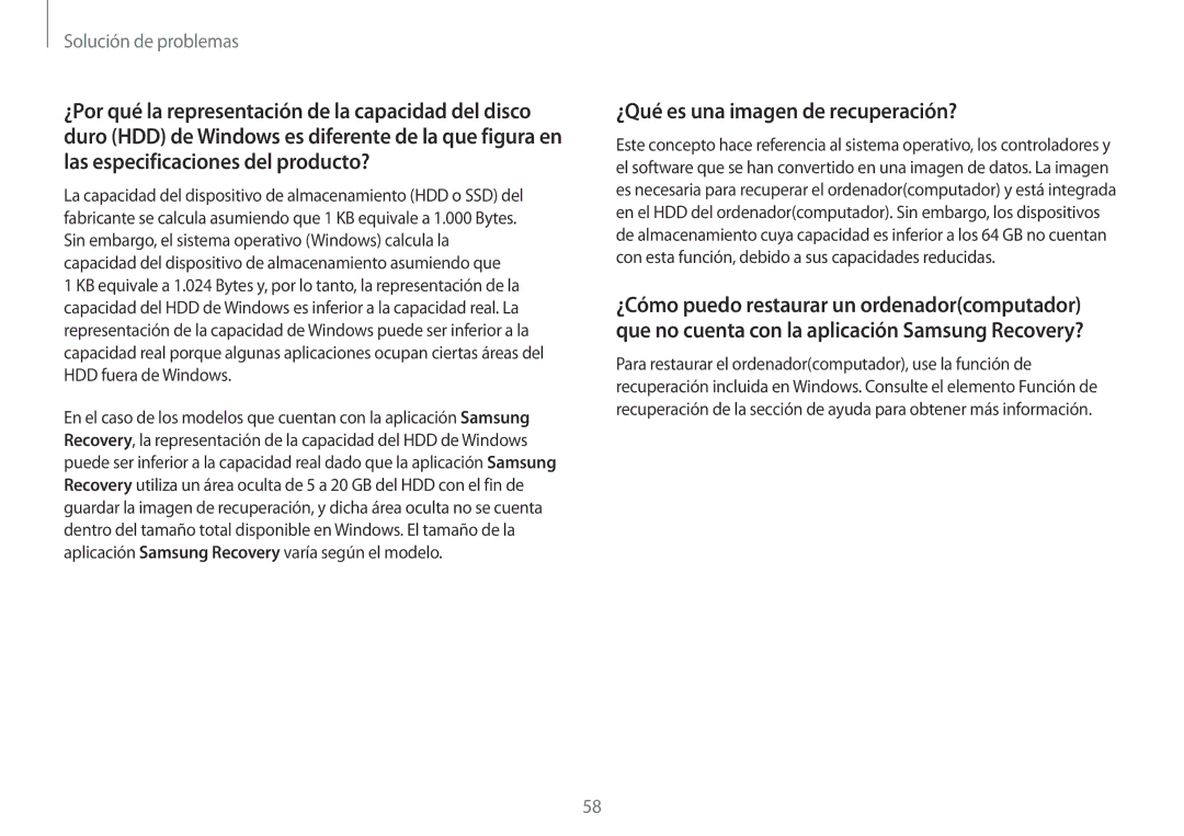 Samsung NP900X3H-S03TR manual ¿Qué es una imagen de recuperación? 