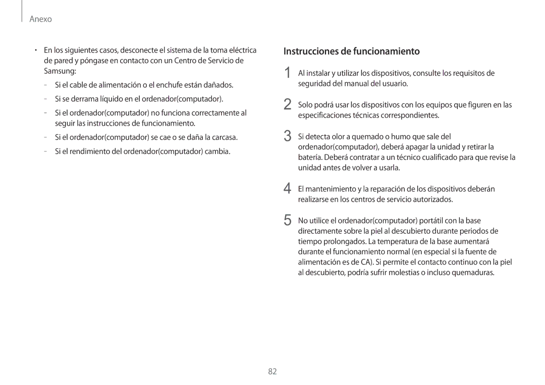 Samsung NP900X3H-S03TR manual Instrucciones de funcionamiento 