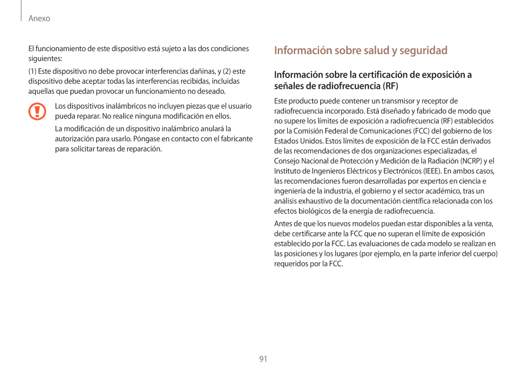 Samsung NP900X3H-S03TR manual Información sobre salud y seguridad 