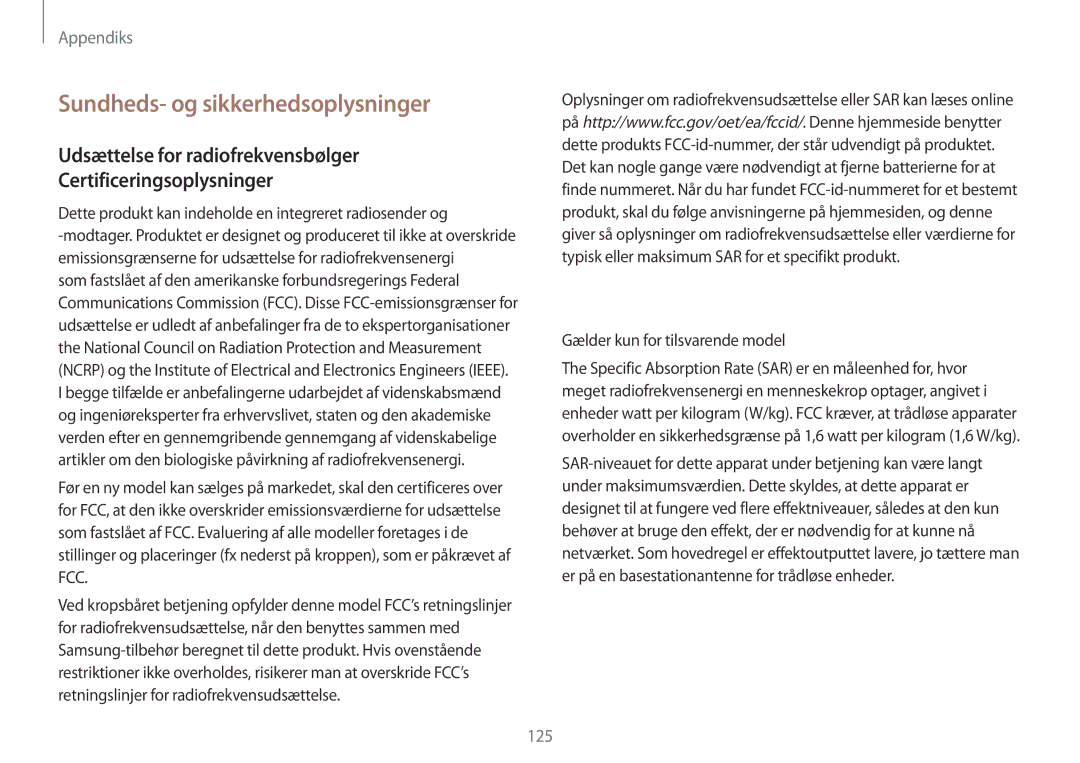 Samsung NP905S3G-K01AE manual Sundheds- og sikkerhedsoplysninger, Dette produkt kan indeholde en integreret radiosender og 