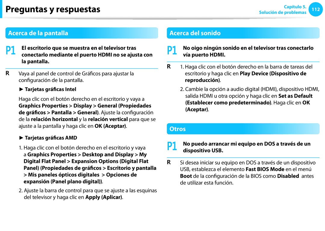 Samsung NP270E5G-K01PT, NP905S3G-K02PT, NP905S3G-K01AE, NP270E5E-X03ES manual Acerca de la pantalla, Acerca del sonido, Otros 