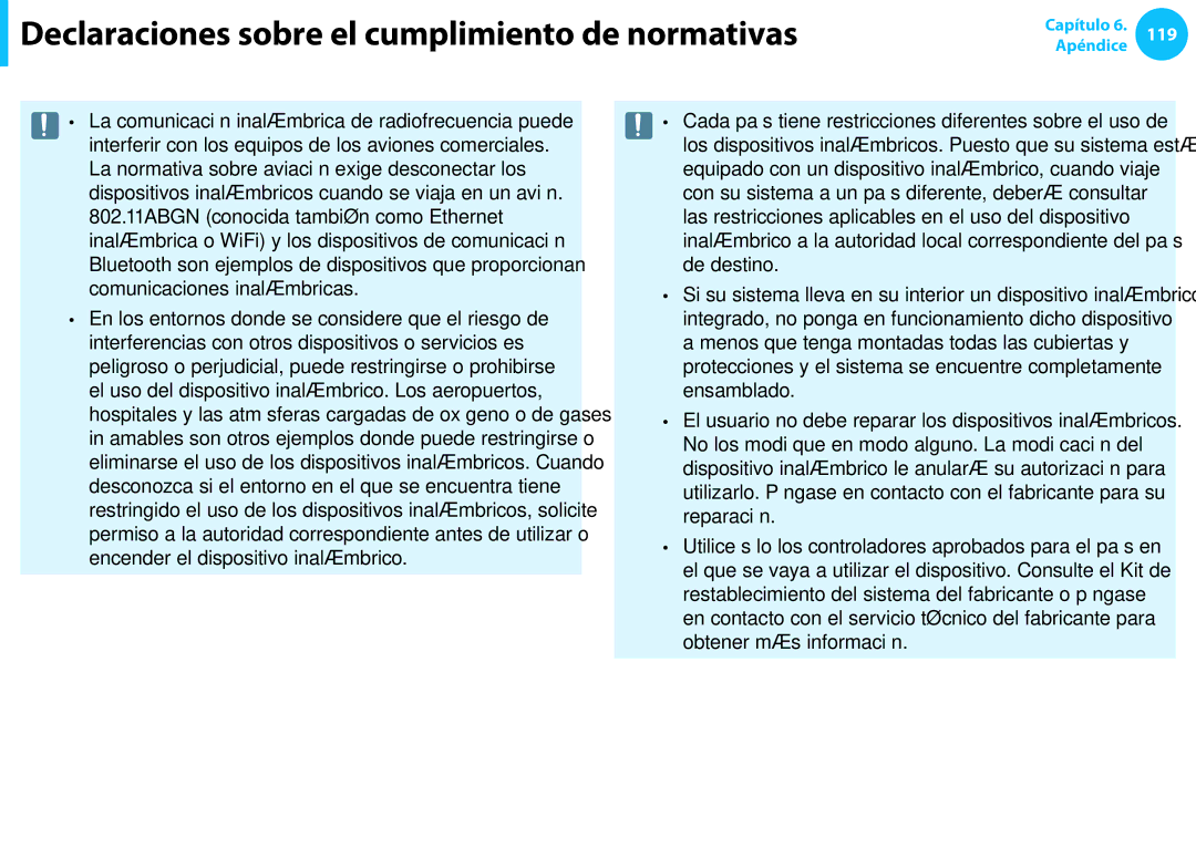 Samsung NP270E5E-K08ES, NP905S3G-K02PT, NP905S3G-K01AE, NP270E5E-X03ES Declaraciones sobre el cumplimiento de normativas 