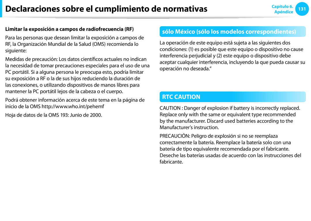 Samsung NP270E5E-K01ES manual Limitar la exposición a campos de radiofrecuencia RF, Hoja de datos de la OMS 193 Junio de 