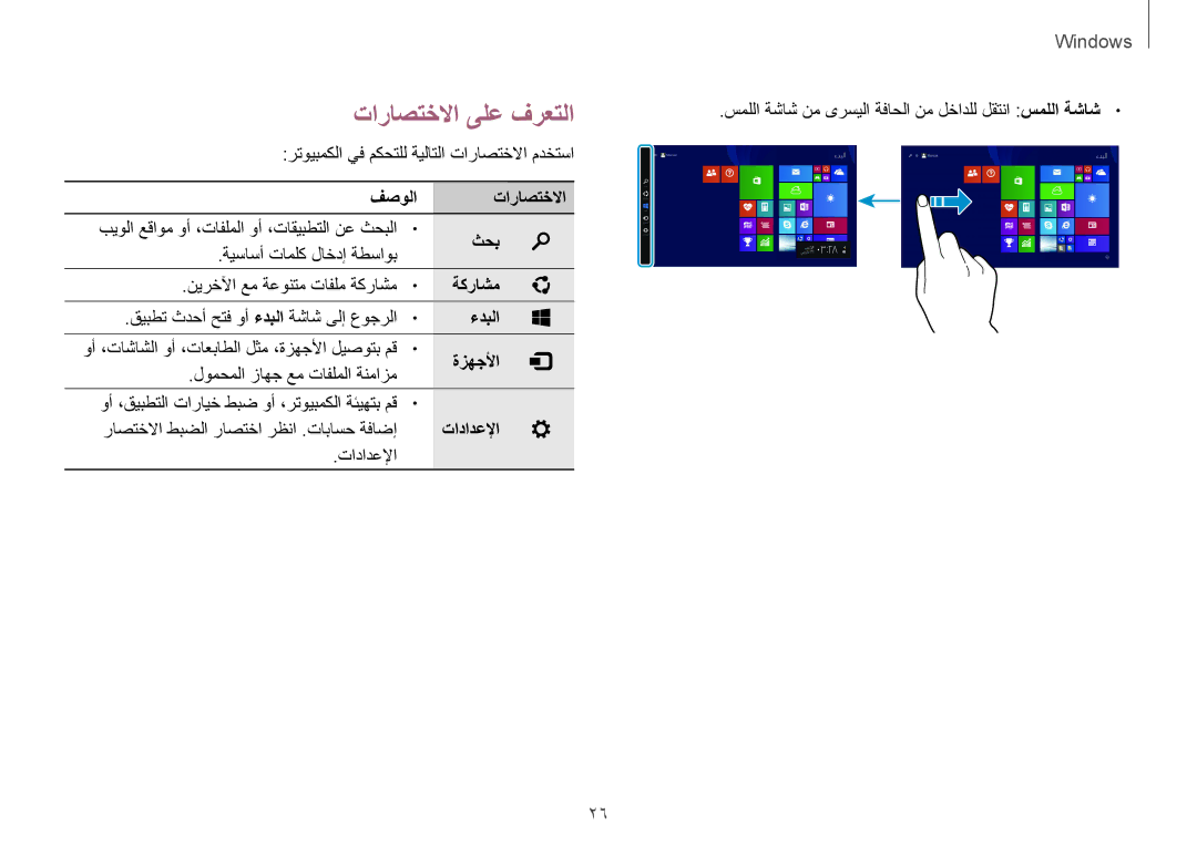 Samsung NP940X3G-K02SA, NP910S5J-K01SA, NP930X5J-K01SA تاراصتخلاا ىلع فرعتلا, رتويبمكلا يف مكحتلل ةيلاتلا تاراصتخلاا مدختسا 