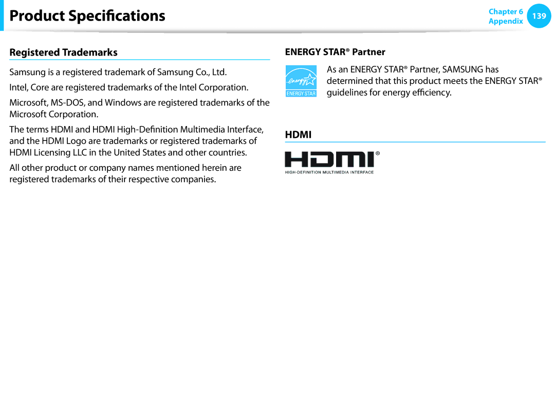 Samsung NP915S3G-K02US, NP915S3G-K01US, NP915S3GK01US user manual Registered Trademarks, Energy Star Partner 