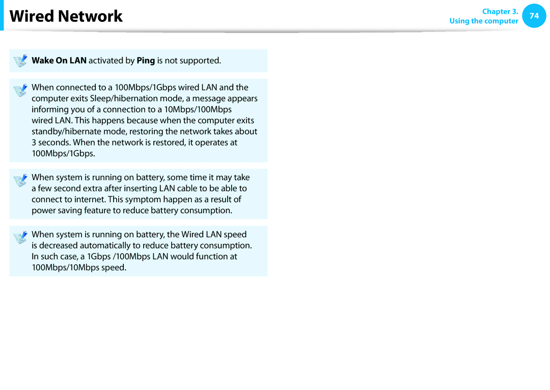 Samsung NP905S3GK02US, NP915S3GK02US user manual Wired Network 