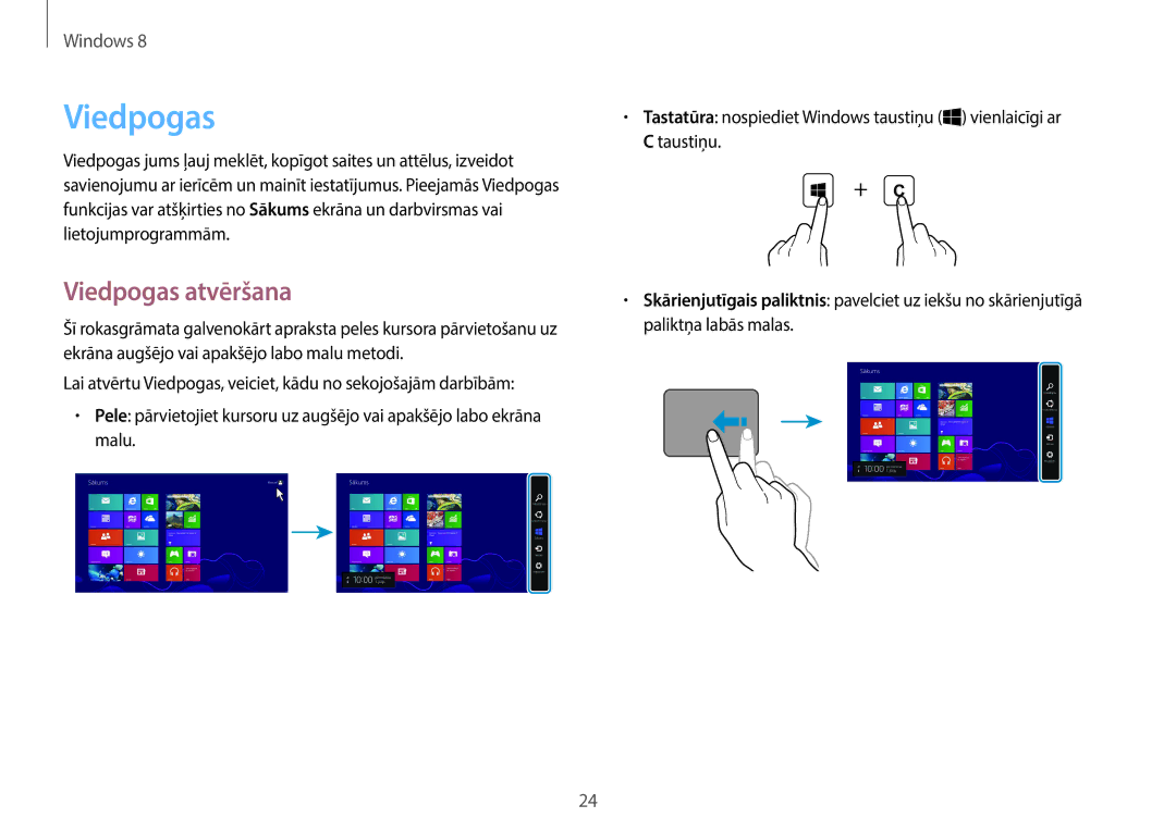 Samsung NP940X3G-K01EE manual Viedpogas atvēršana 