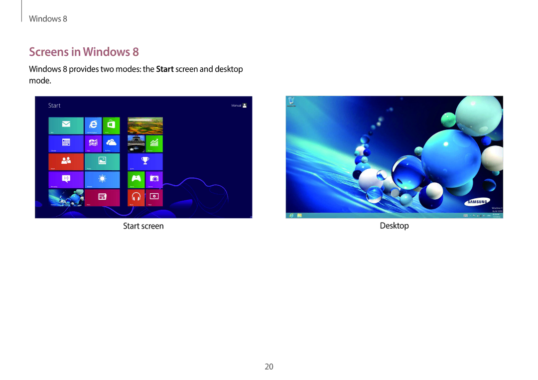 Samsung NP940X3G-K04US user manual Screens in Windows 