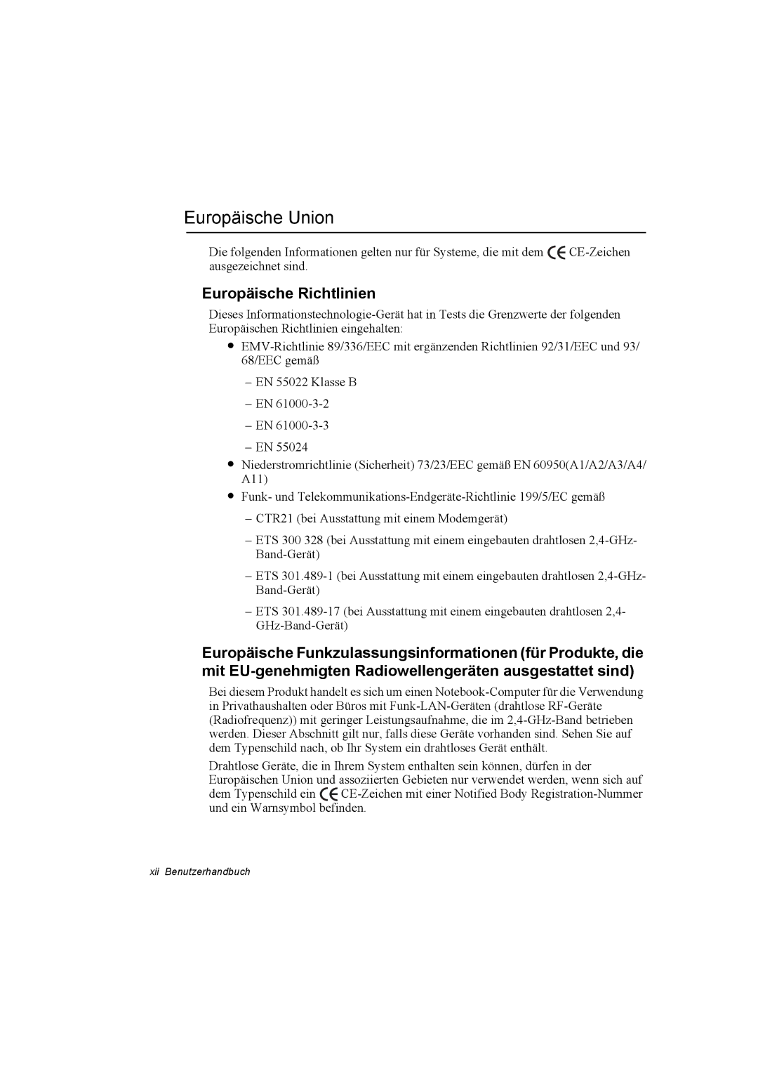 Samsung NQ10TK2X01/SUK, NQ10TP2X01/SEG, NQ10TK2A01/SEG, NQ10TP2X04/SEG manual Europäische Union, Europäische Richtlinien 