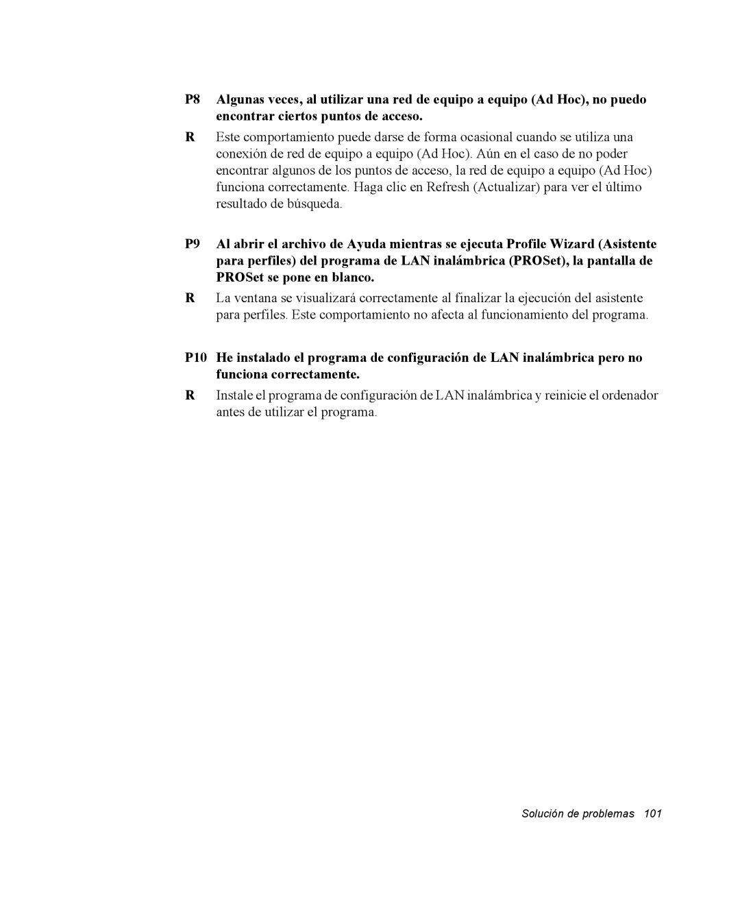 Samsung NQ20RH3LY2/SES, NQ20RH3LMJ/SES, NQ20RH238H/SES, NQ20RP3PHG/SES, NQ20RP31Y8/SES manual Solución de problemas 