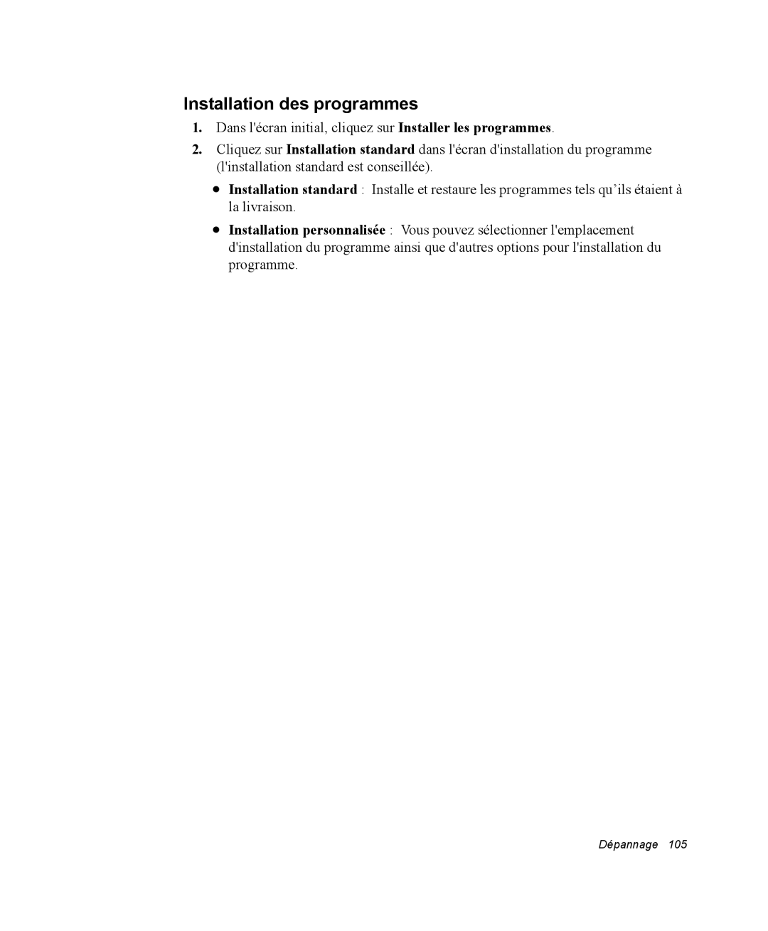 Samsung NQ20RP2HE8/SEF, NQ20RP3LSU/SEF, NQ20RP3GH8/SEF, NQ20RP3M62/SEF manual Installation des programmes 