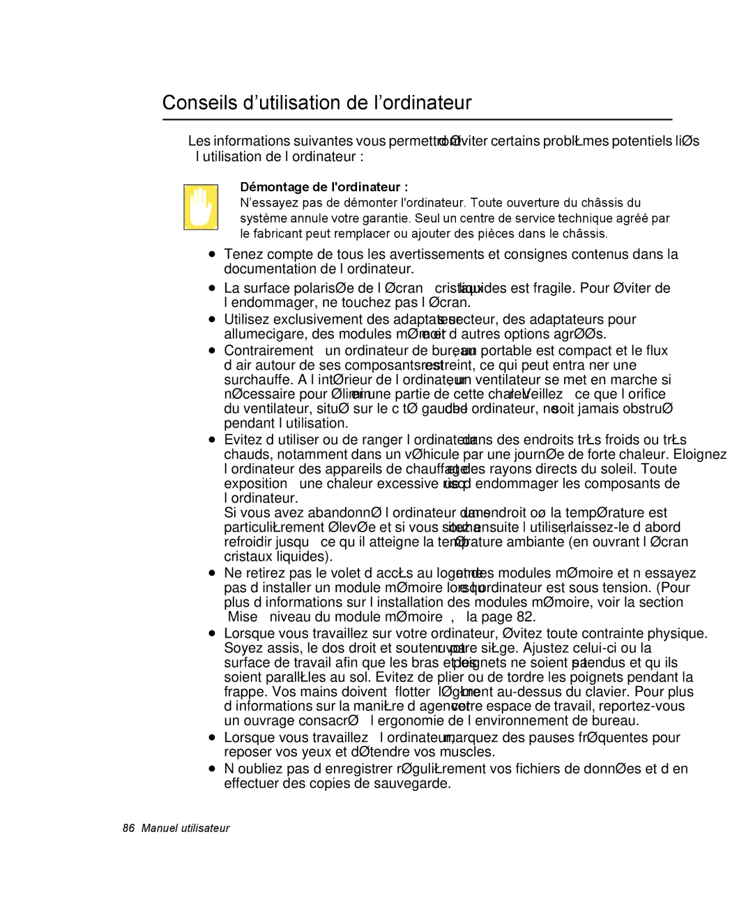 Samsung NQ20RP3M62/SEF, NQ20RP3LSU/SEF, NQ20RP3GH8/SEF Conseils d’utilisation de l’ordinateur, Démontage de lordinateur 