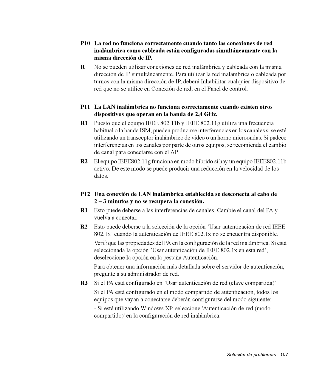 Samsung NQ25PRC004/SES, NQ25PRC003/SES, NQ25PRT001/SES, NQ25TP06KV/SES, NQ25PRT000/SES, NQ25PRC001/SES Solución de problemas 