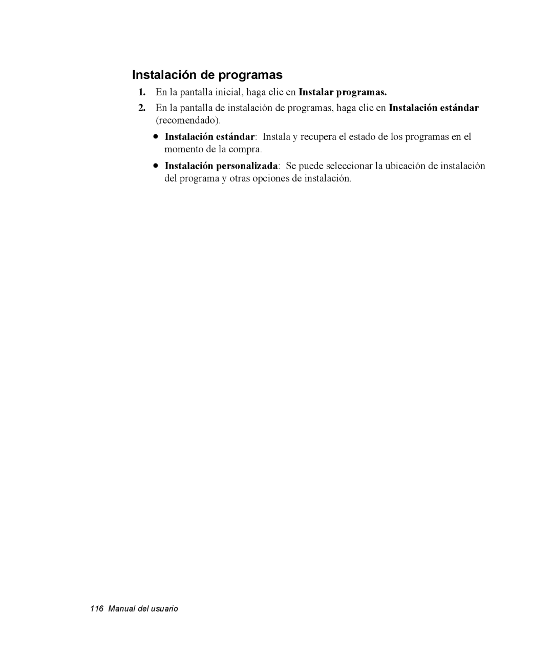 Samsung NQ25PRT002/SES, NQ25PRC004/SES, NQ25PRC003/SES, NQ25PRT001/SES, NQ25TP06KV/SES manual Instalación de programas 