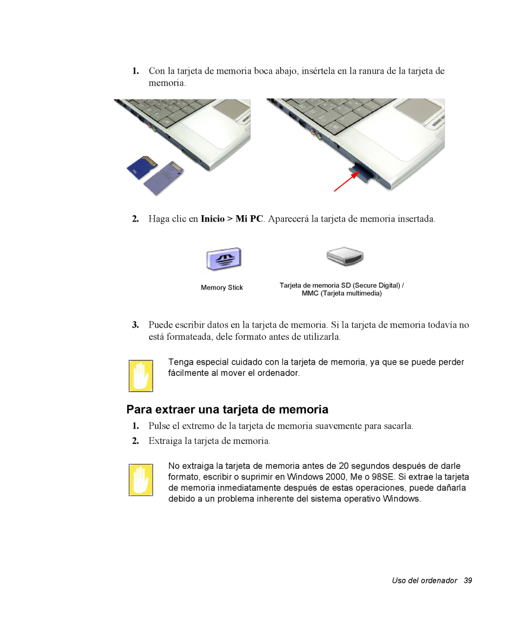 Samsung NQ25PRT001/SES, NQ25PRC004/SES, NQ25PRC003/SES, NQ25TP06KV/SES, NQ25PRT000/SES Para extraer una tarjeta de memoria 