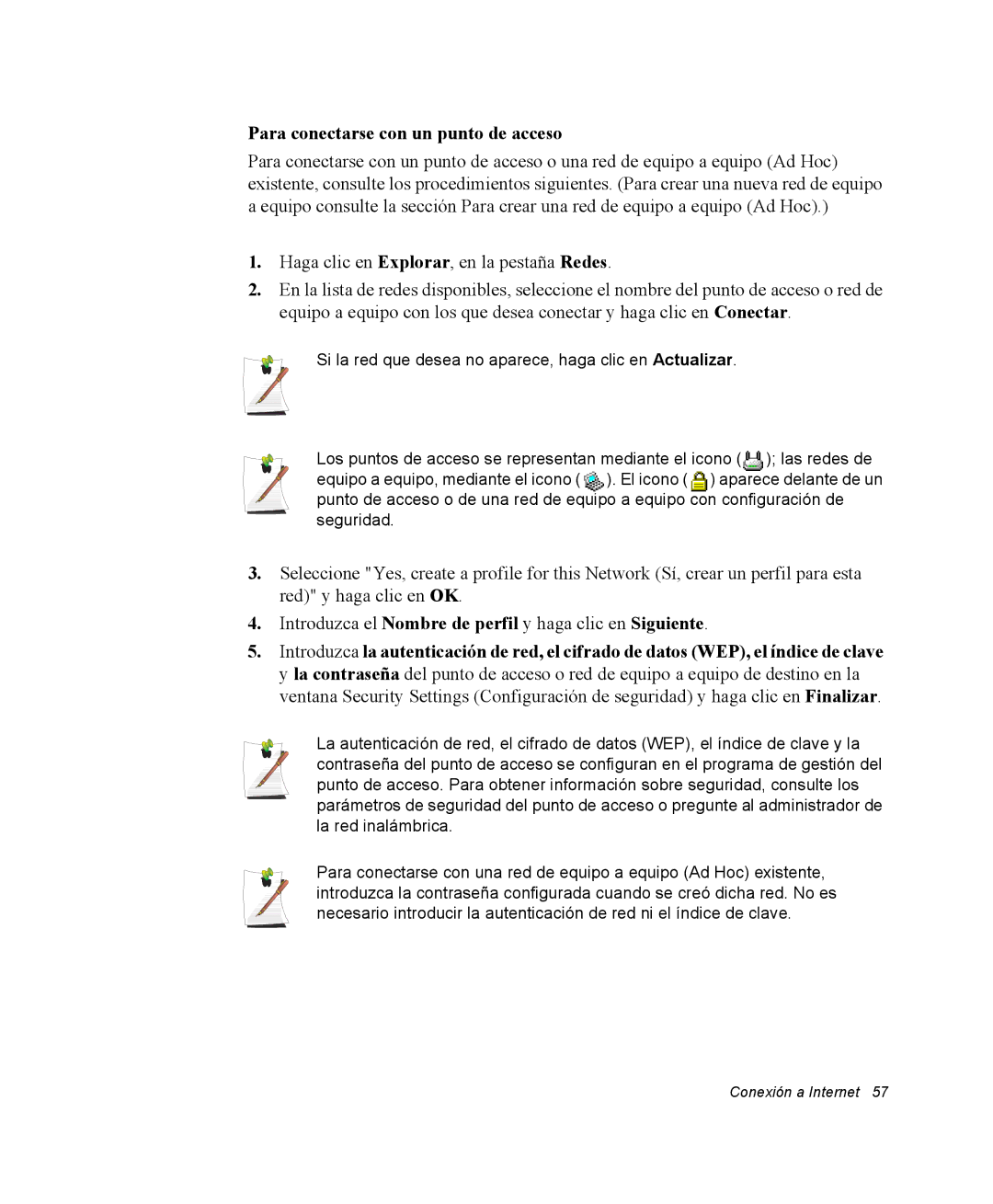 Samsung NQ25PRC004/SES, NQ25PRC003/SES, NQ25PRT001/SES, NQ25TP06KV/SES, NQ25PRT000/SES Para conectarse con un punto de acceso 