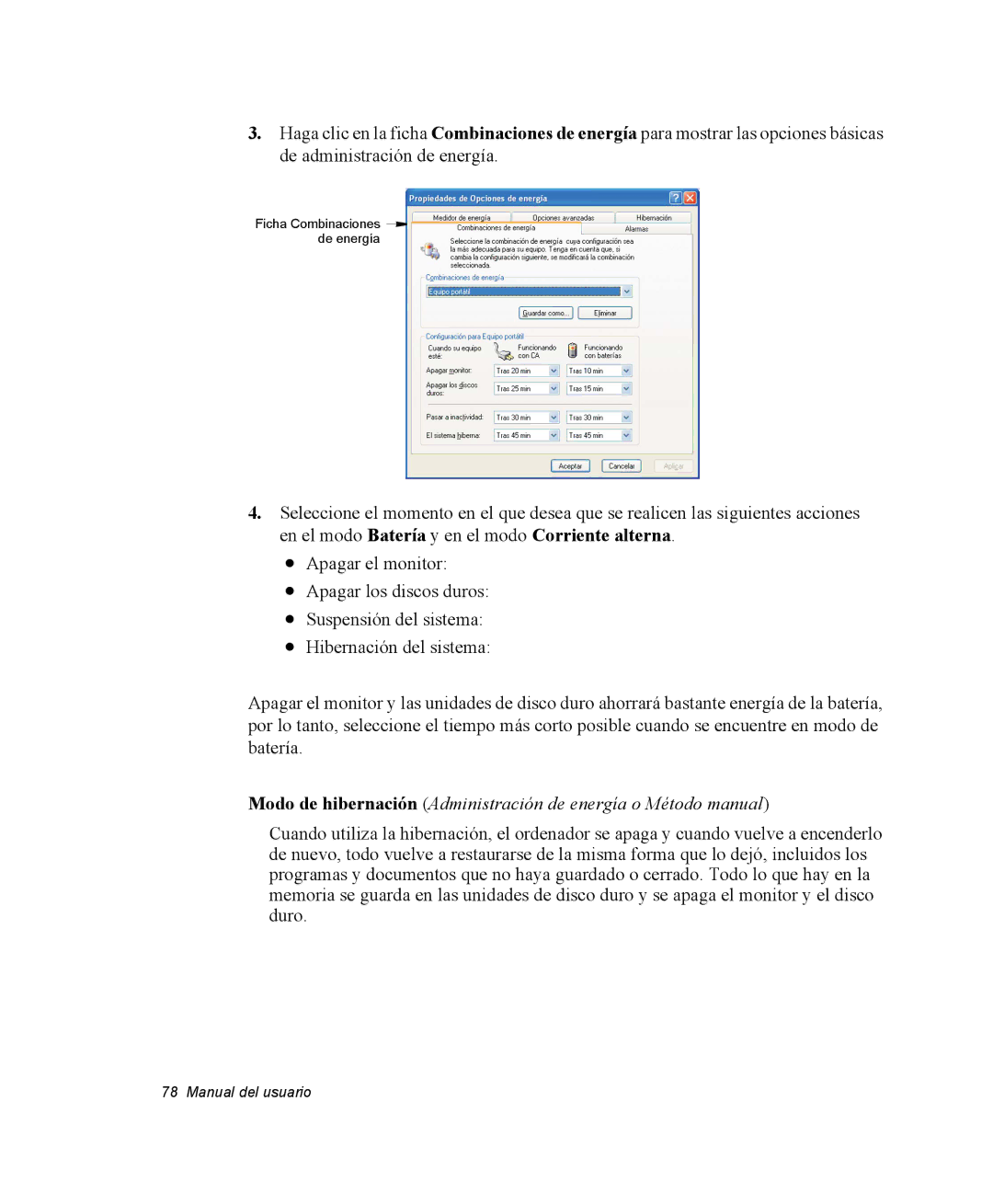 Samsung NQ25PRC003/SES, NQ25PRC004/SES, NQ25PRT001/SES, NQ25TP06KV/SES, NQ25PRT000/SES manual Ficha Combinaciones de energía 