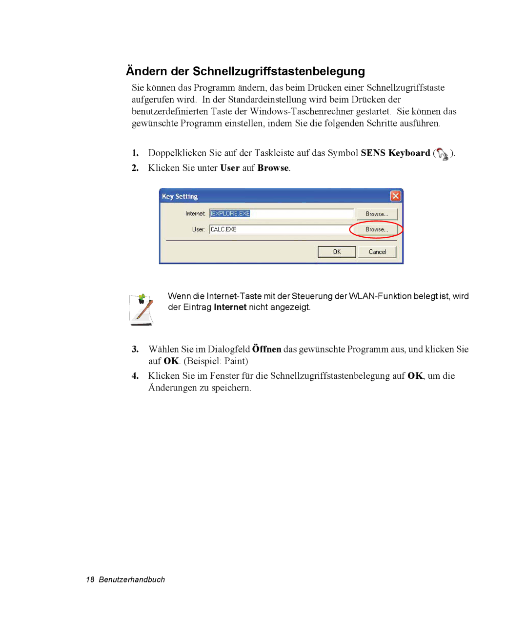 Samsung NQ25TP06R5/SEG, NQ25PRT001/SEG, NQ25PRT002/SEG, NQ25RP04NV/SEK manual Ändern der Schnellzugriffstastenbelegung 