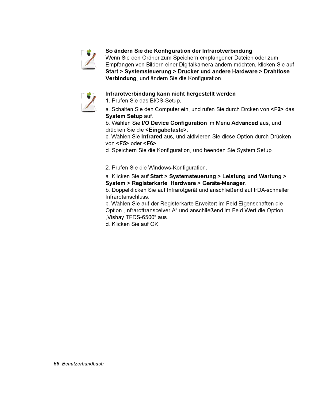 Samsung NQ25PRT002/SEG, NQ25PRT001/SEG, NQ25RP04NV/SEK manual So ändern Sie die Konfiguration der Infrarotverbindung 