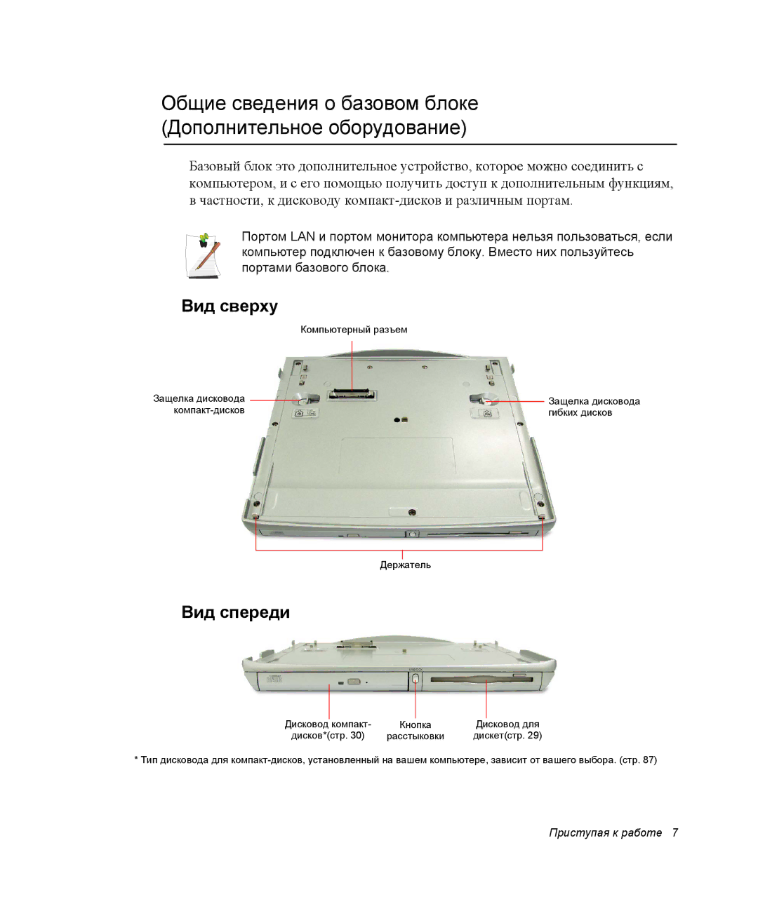 Samsung NQ25TH063F/SER, NQ25RH032V/SER manual Общие сведения о базовом блоке Дополнительное оборудование, Вид сверху 