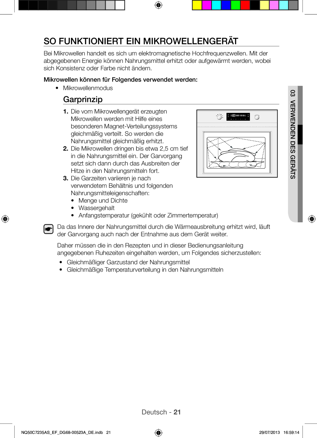 Samsung NQ50C7235AS/EF manual SO Funktioniert EIN Mikrowellengerät, Garprinzip 