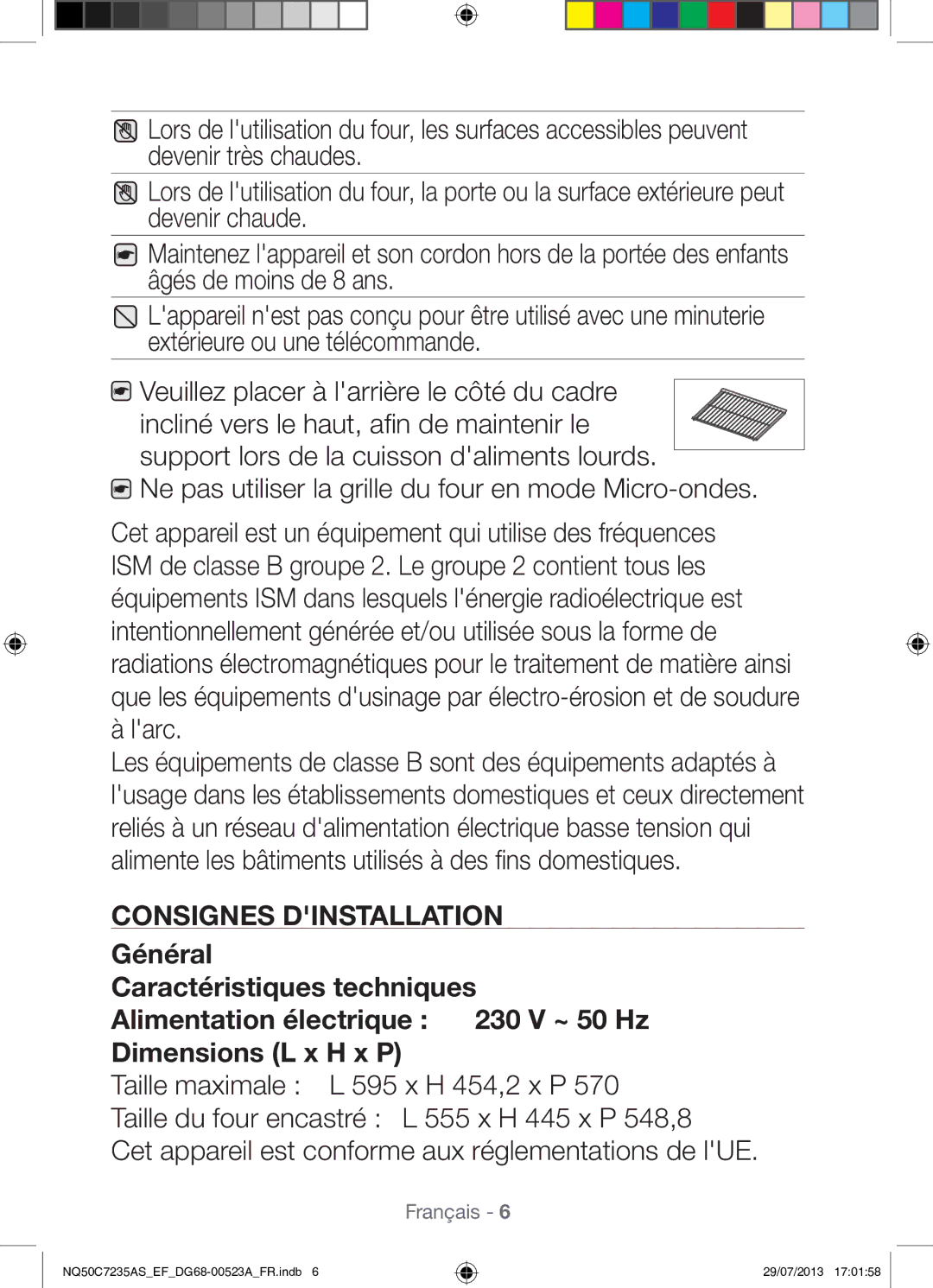 Samsung NQ50C7235AS/EF manual Consignes Dinstallation 